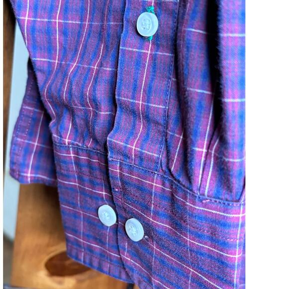 Tommy Hilfiger Holiday Tartan Button Down Mens Size 16 34-35 Red Blue Plaid - Picture 5 of 8